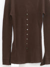 OUDE WAAG Fall/Winter 2025 Reversible Ribbed Wool Knit Top OW-OW-25AW-KT15W1BR440-KF Coffee Brown